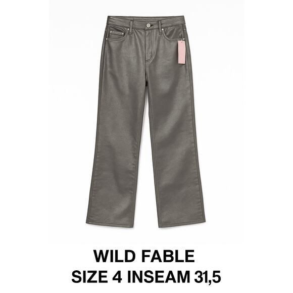 Wild Fable Metallic Gray Baggy Jeans Womens Size 4 NWT 31.5 Inseam - Picture 2 of 7